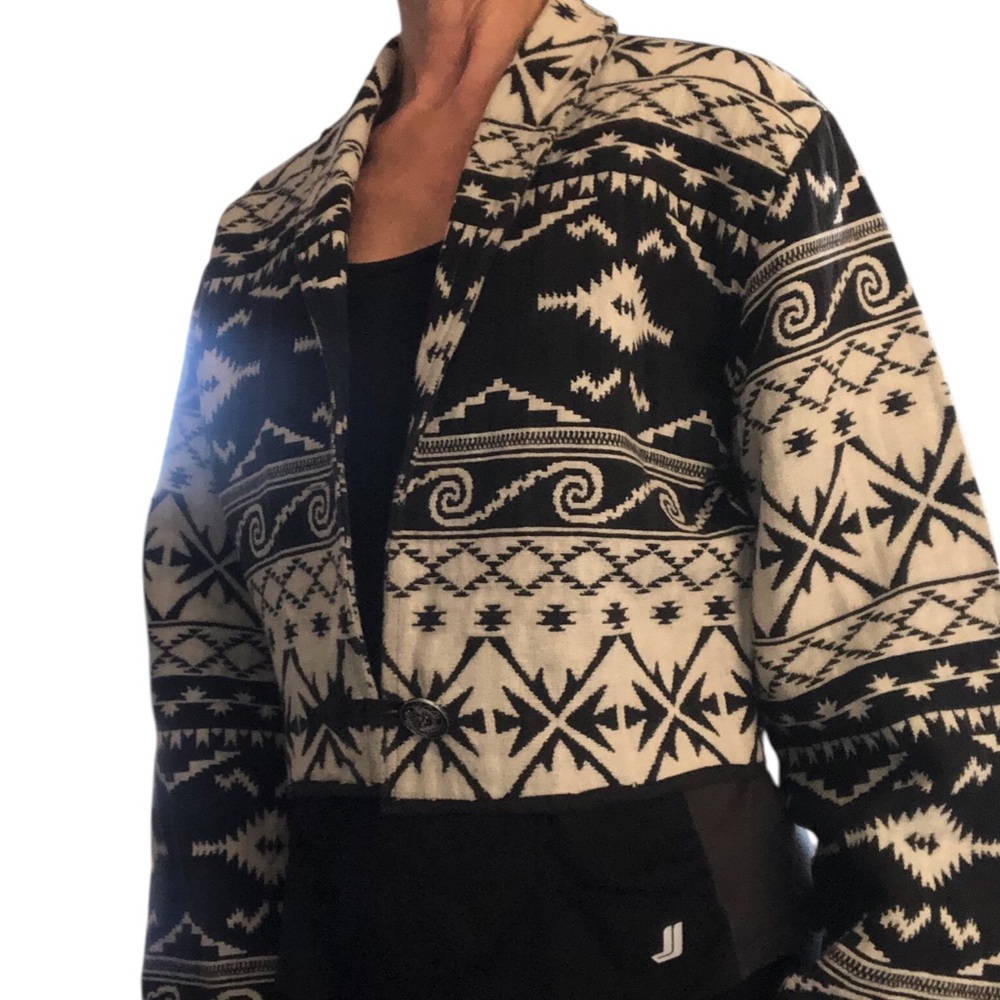 Flashback BOHO Aztec, thick 100% cotton cropped blazer